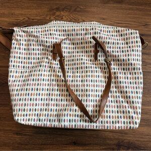 Stylish Cream and Brown Women's Duffel Bag